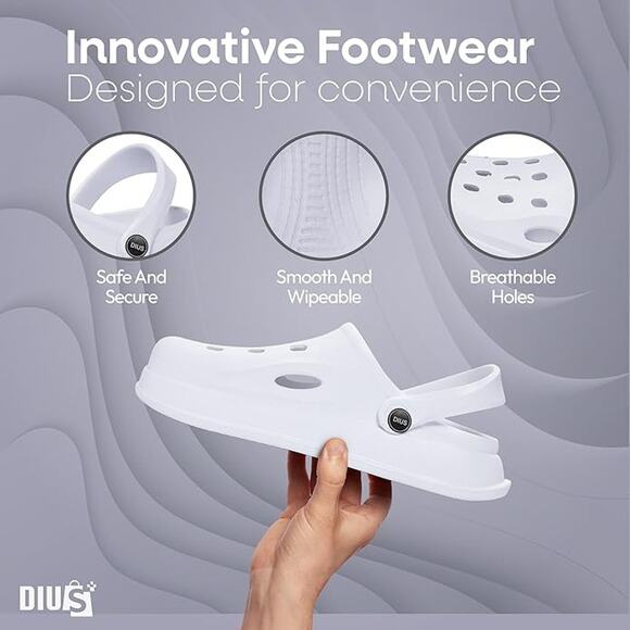 DIUS Clogs for Women and Men Waterproof Elastic EVA Comfortable Breathable Clogs - Picture 4 of 6